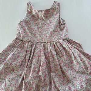 Ralph Lauren Girls Floral Cotton Dress in Pink and Cream
